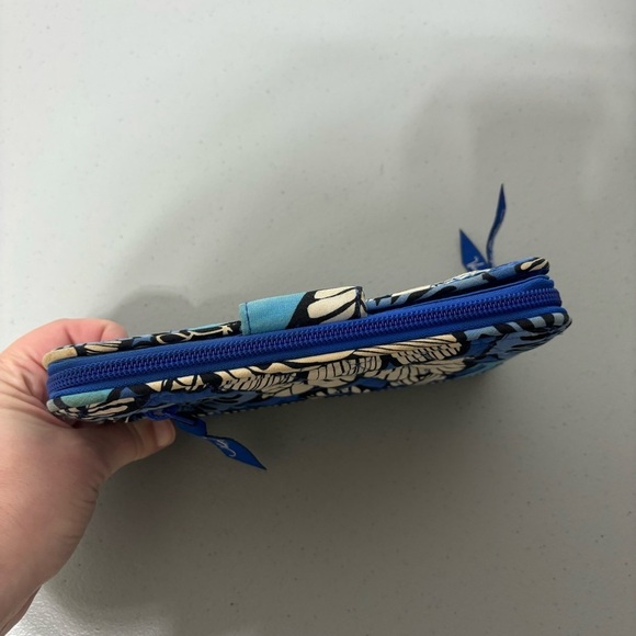 Vera Bradley Blue Bayou Clutch Turn Lock Wallet Zipper Blue - Picture 9 of 10